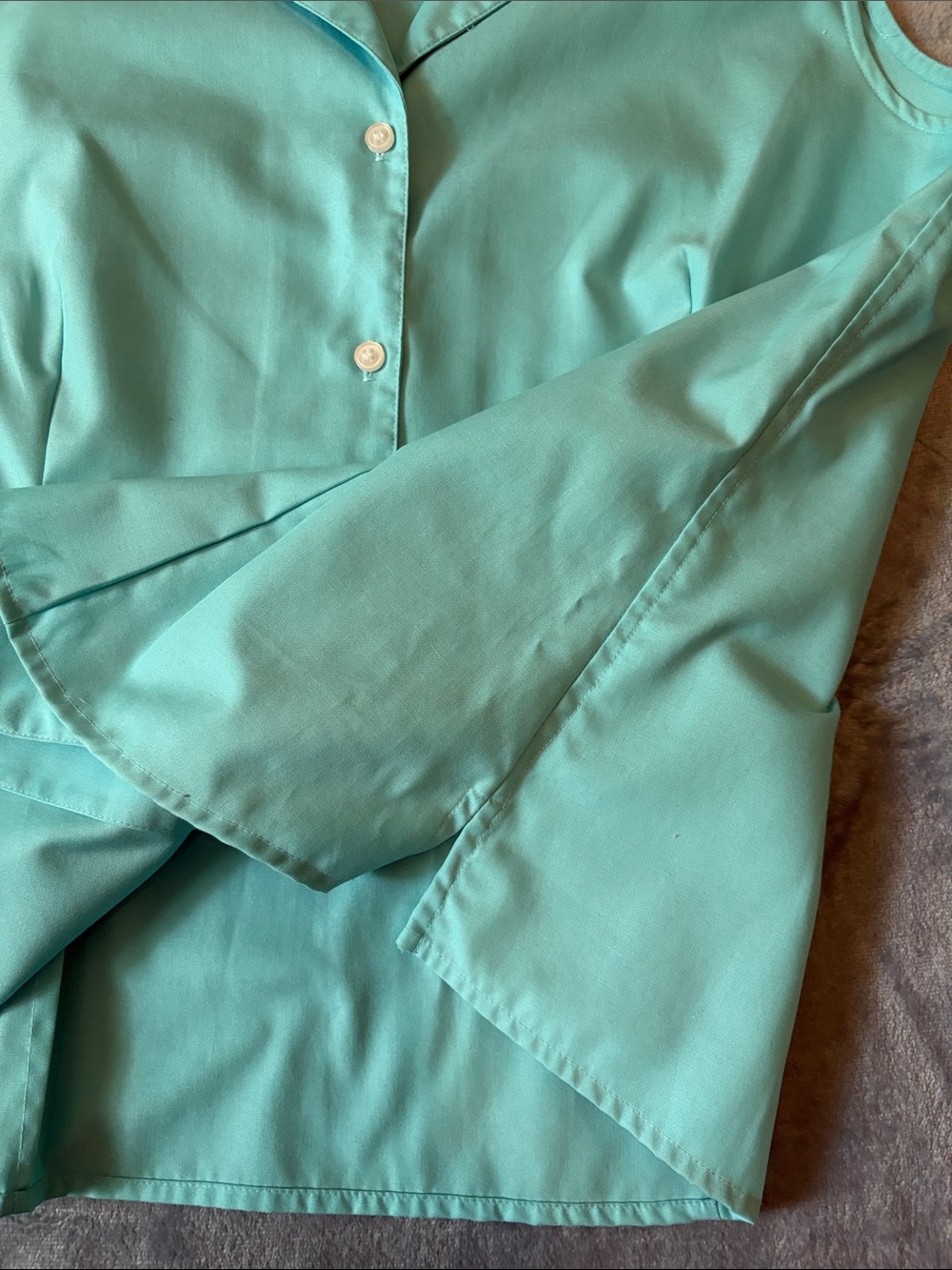 Liz Claiborne Sleeveless Collared Button-Down Blouse in Turquoise - Picture 8 of 8